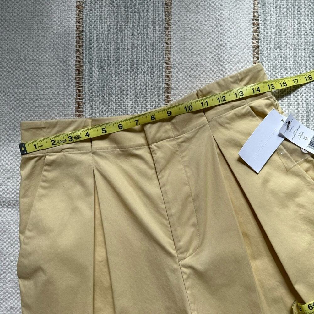 Equipment Lucille Sable Dor Butter Yellow High Rise Ankle Paperbag Pants Size 10 - Picture 9 of 14